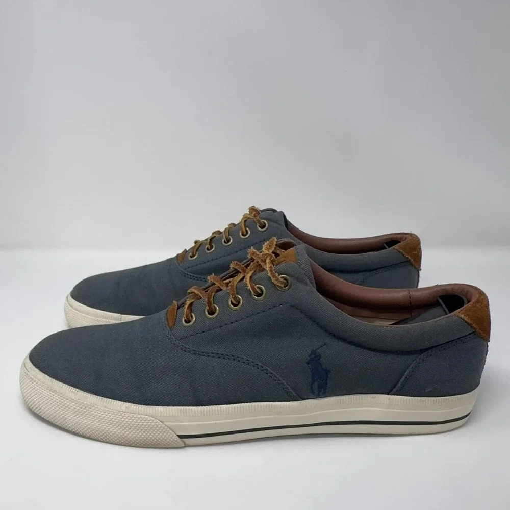 Polo Ralph Lauren Vaughn Shoes Mens 11.5 Sneakers Blue Pony Leather Laces Preppy